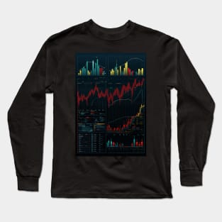 Day trading cryptocurrency with candle stick Long Sleeve T-Shirt